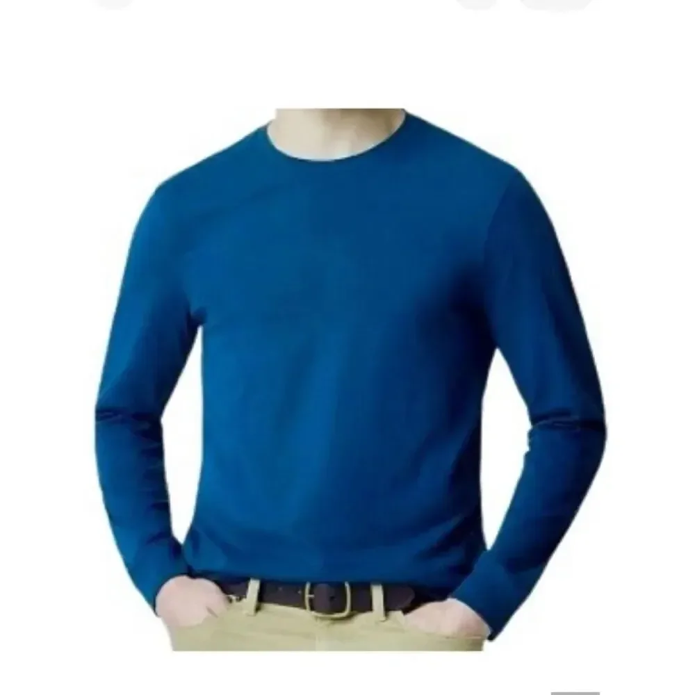 J Crew Crew Neck Washed Long Sleeve Tee in Blue Men’s M